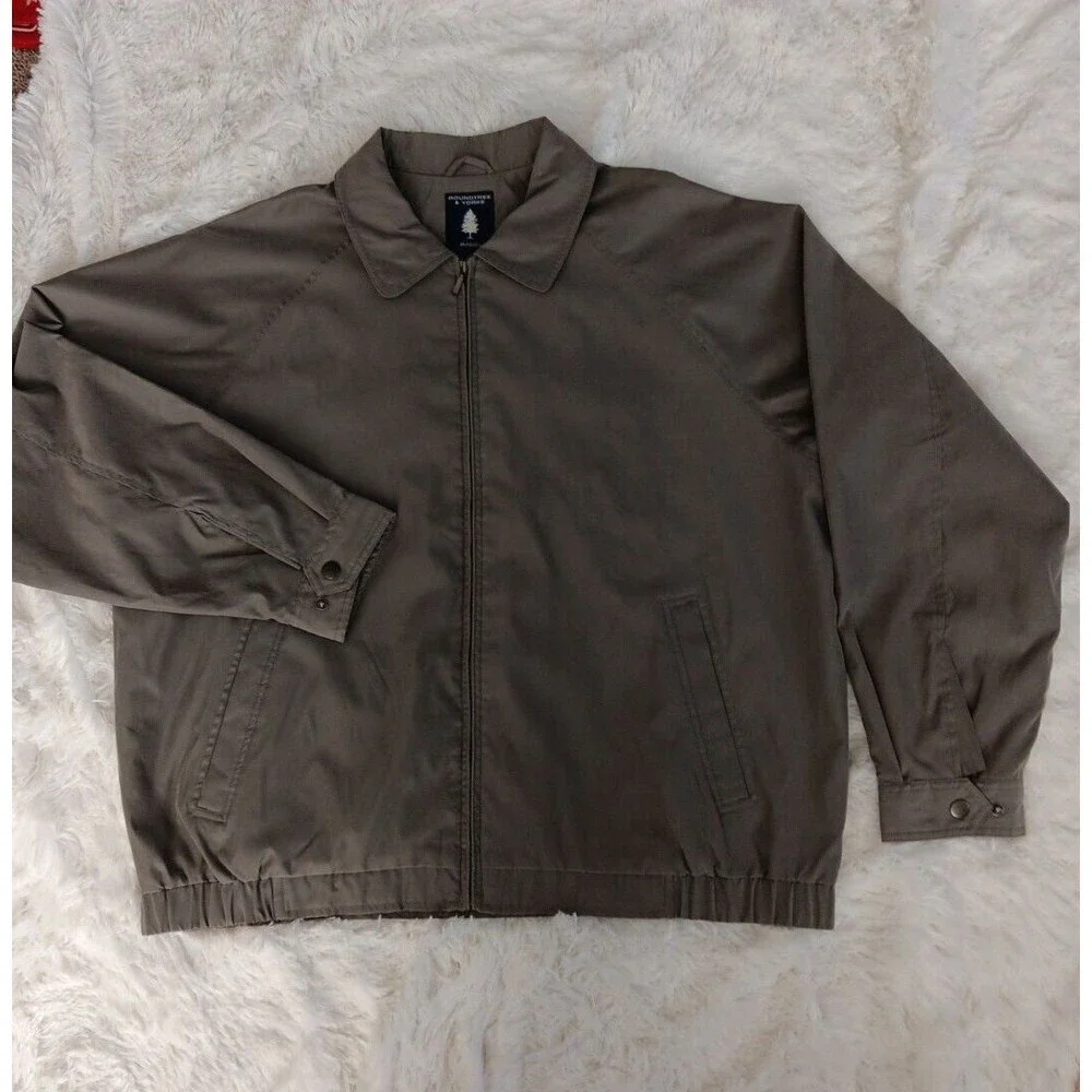 Roundtree & Yorke Travel Smart Mens‎ Size XLarge Olive Green Full Zip Jacket